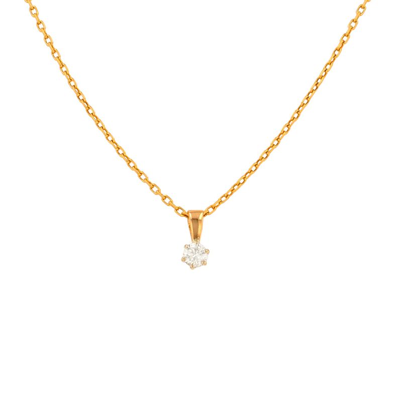 Collier diamant 0.23 carat or jaune 3.76g Comme neuf -  reconditionné disponible sur Gemme Les Bijoux